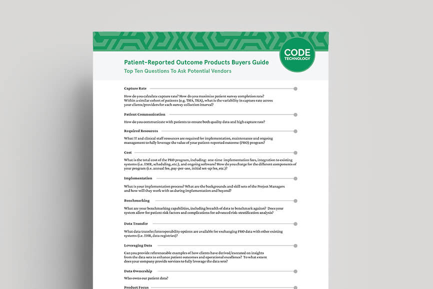 Patient Reported Outcomes Vendor Checklist
