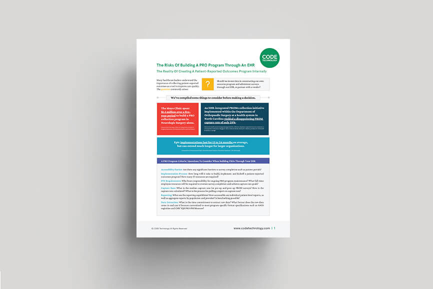 The Risks Of Building A PRO Program Through An EHR Guide