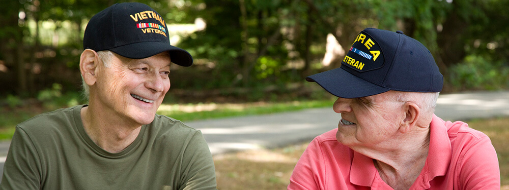 Social Determinants of Health Studies-blog-images_002 two veterans sitting on a bench talking